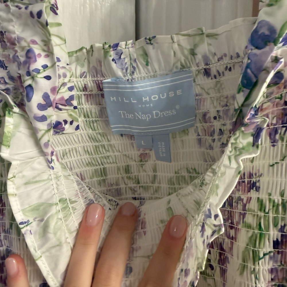 Hill House Purple and Green Ruffled Dress